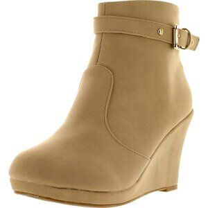 Top Moda Wedge Ankle Boot – Faux Suede • Buckle Strap • Elevated Everyday Style